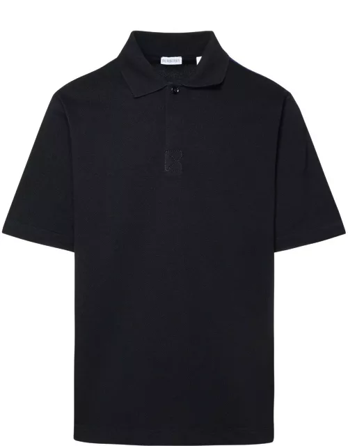 Burberry Black Cotton Polo Shirt
