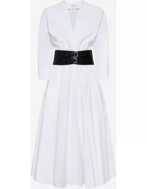 Alaia Belted Cotton Dres