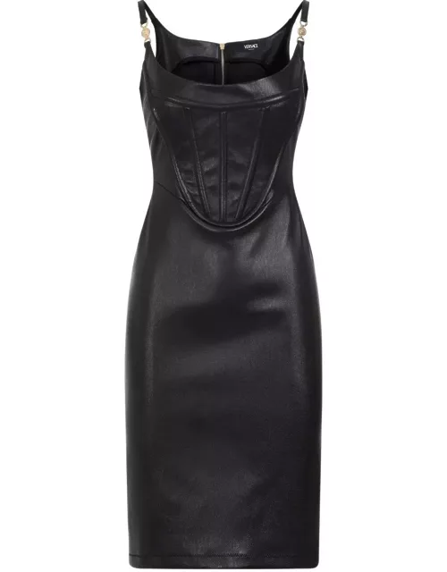 Versace Zip-up Sleeveless Leather Dres