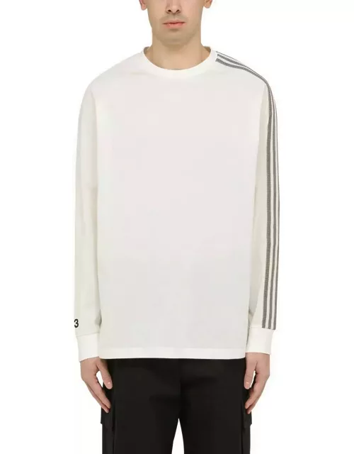 Y-3 White Crew-neck Long Sleeves T-shirt With Logo