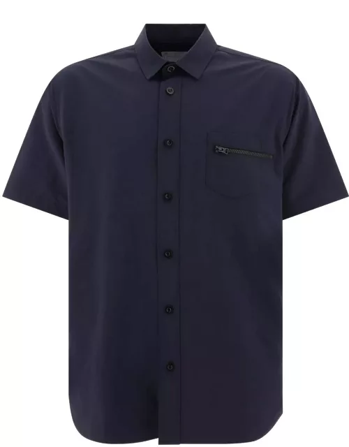 Sacai Zip-pocket Detailed Short Sleeved Buttoned Shirt