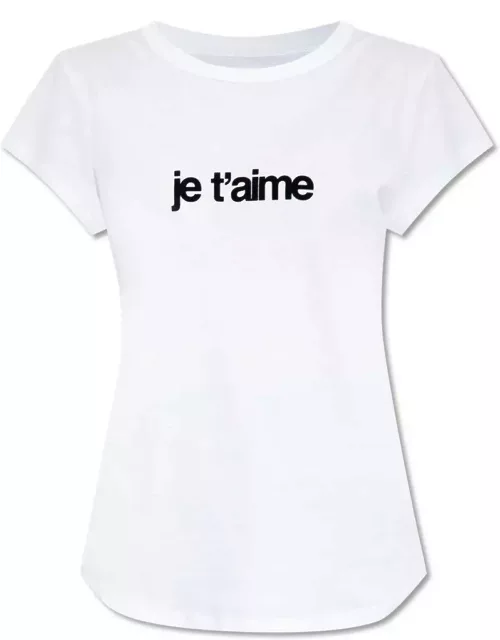 Zadig & Voltaire Flocked Slogan Crewneck T-shirt