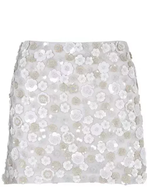Parosh Sequin-embellished Straight Hem Mini Skirt