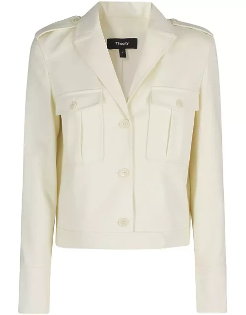 Theory Buttoned Straight Hem Cropped Jacket