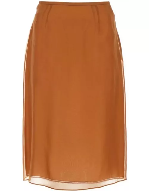 Prada Double Layer Semi-sheer Midi Skirt