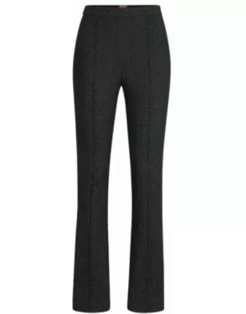Slim-fit high-rise trousers in stretch jersey- Patterned Women's Formal Pant