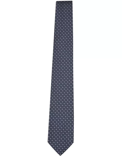 Brioni Patterned Dark Blue Tie