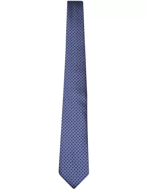 Canali Patterned Blue/white/light Blue Tie