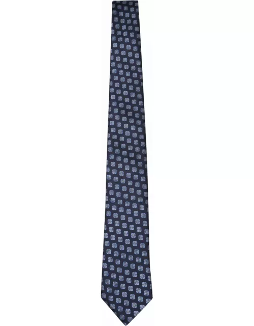 Canali Patterned Light Blue/dark Blue Tie