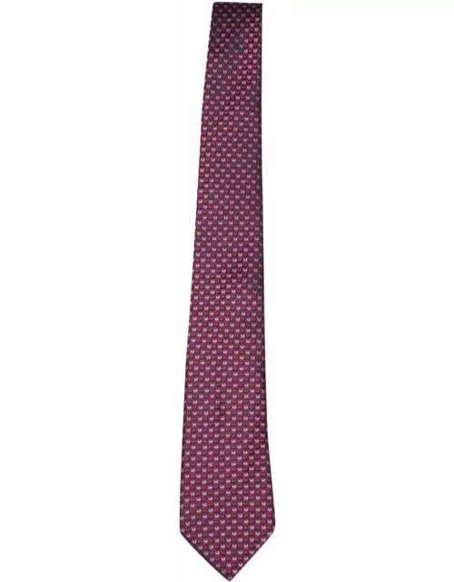 Canali Patterned Light Blue/red Tie