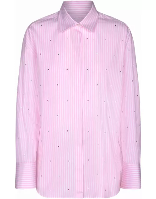 MSGM Striped Rhinestone Pink Shirt
