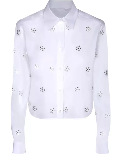 MSGM Rhinestone Patch White Shirt