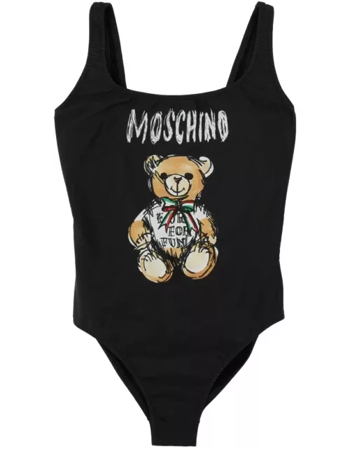 Moschino drawn Teddy Bear One-piece Swimsuit
