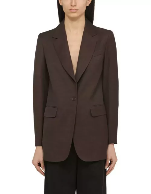 Parosh Brown Single-breasted Linen Jacket