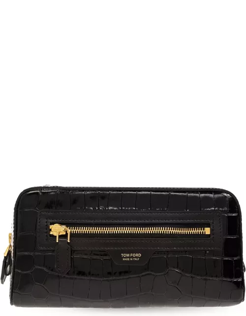 Tom Ford Leather Wash Bag With Logo