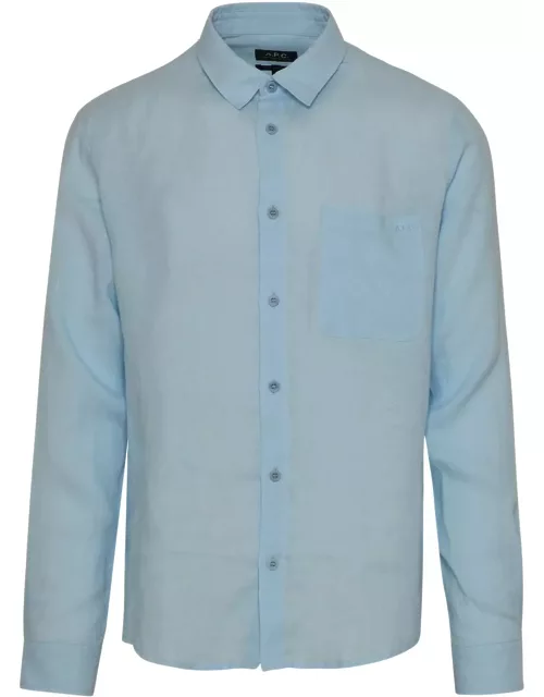 A.P.C. Light Blue Linen Cassel Shirt