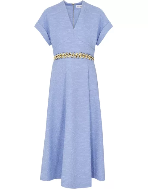 Rebecca Vallance Carine Bouclé Woven Midi Dress - Blue - 12 (UK12 / M)