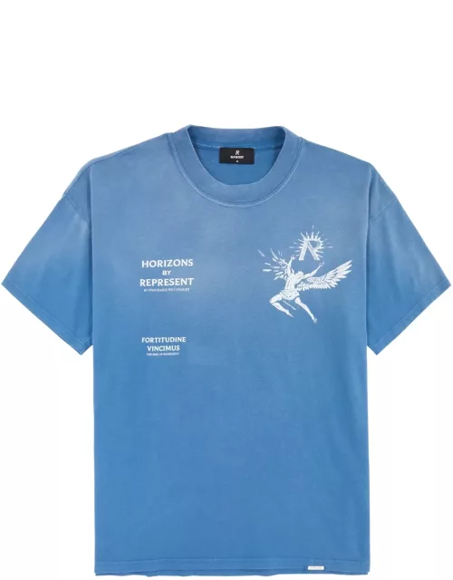 Represent Icarus Printed Cotton T-shirt - Blue