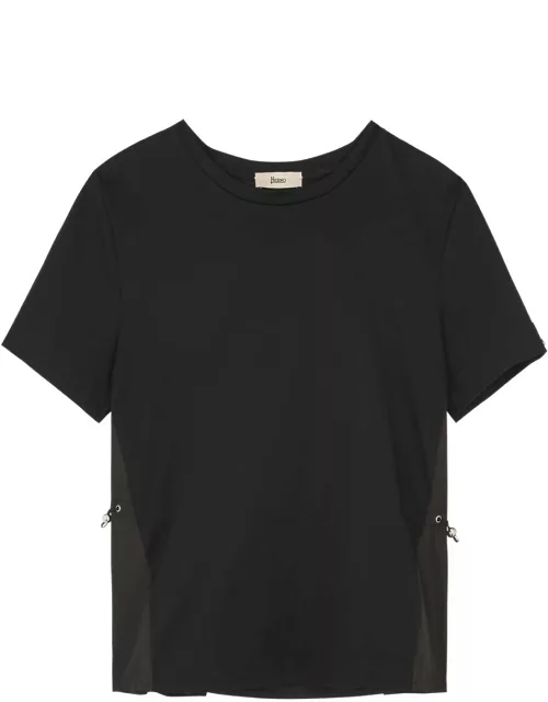 Herno Panelled Cotton T-shirt - Black - 44 (UK12 / M)