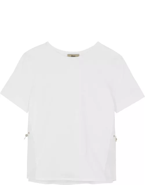 Herno Panelled Cotton T-shirt - White - 44 (UK12 / M)
