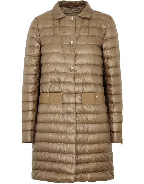 Herno Ultralight Quilted Shell Coat - Camel - 44 (UK12 / M)