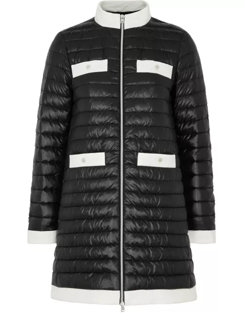 Herno Ultralight Quilted Shell Coat - Black And White - 46 (UK14 / L)