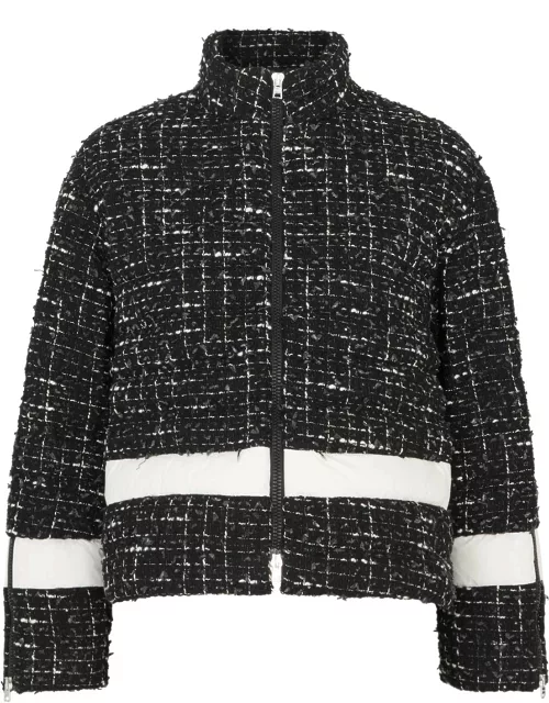 Herno Glam Quilted Tweed Jacket - Black - 42 (UK10 / S)
