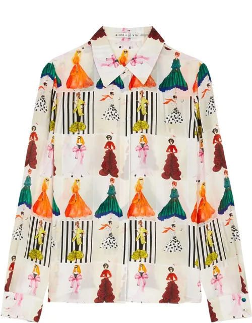 Alice + Olivia Willa Printed Silk Shirt - Multicoloured - L (UK14 / L)