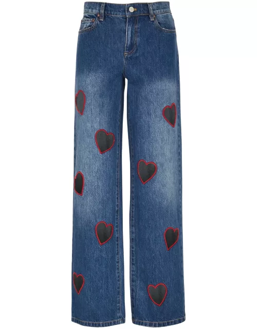 Alice + Olivia Karrie Heart Cut-out Straight-leg Jeans - Dark Blue - 26 (W26 / UK8 / S)