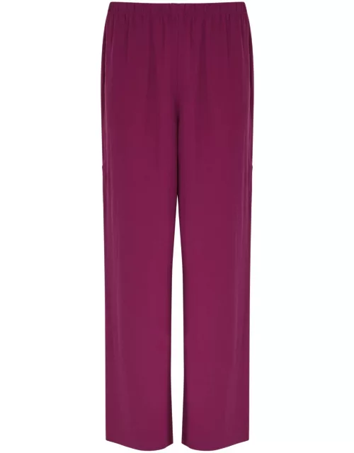 Eileen Fisher Silk Crepe de Chine Trousers - Dark Pink - M (UK 14-16 / L)