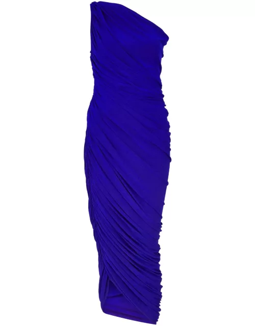 Norma Kamali Diana One-shoulder Stretch-jersey Midi Dress - Bright Blue - L (UK14 / L)