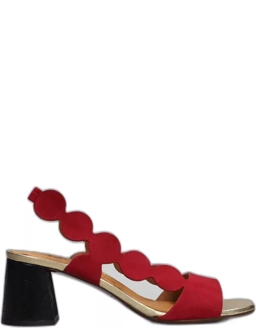 Chie Mihara Roka Sandals In Red Suede