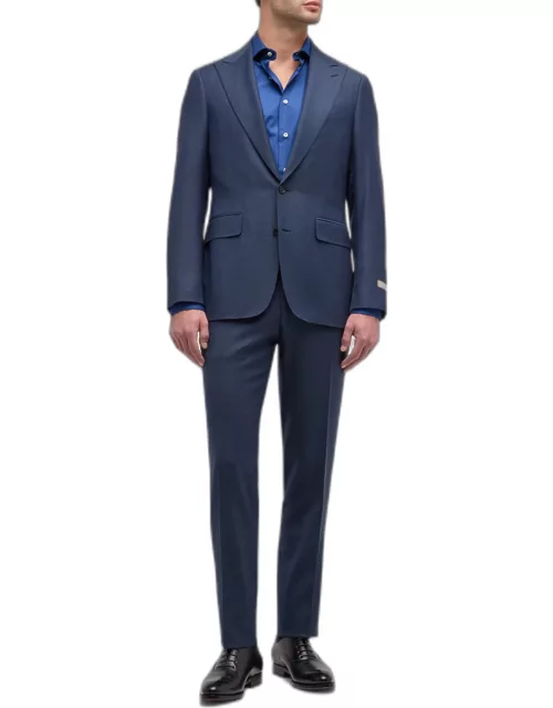 Men's Textured Super 130s Wool Suit
