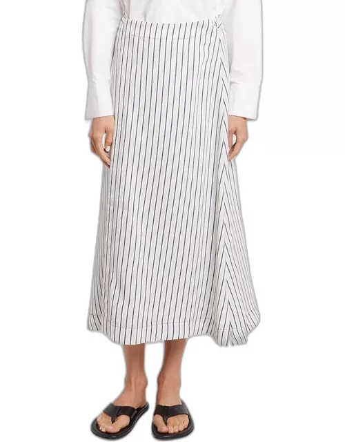 Georgie Striped A-line Midi Skirt