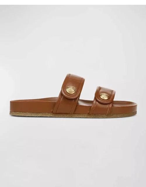 Percey Leather Dual Band Slide Sandal