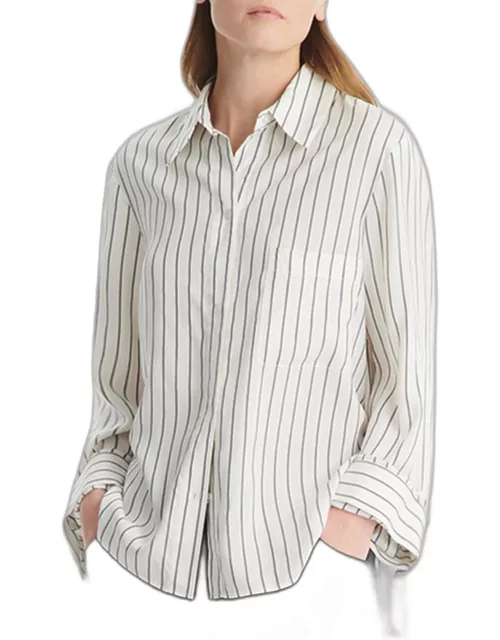 New Morning After Striped Silk Shirt