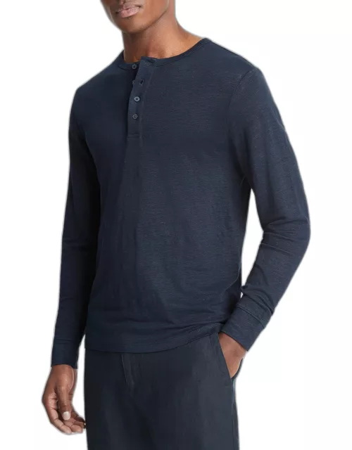 Men's Linen Henley Shirt