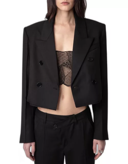 Vito Double-Breasted Cropped Blazer