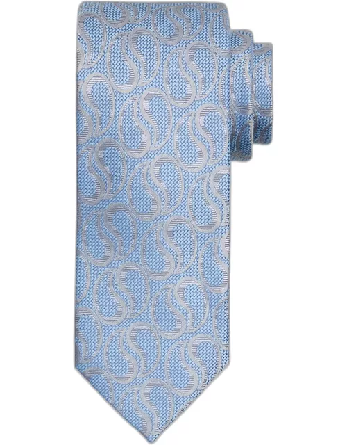 Men's Silk-Linen Jacquard Paisley Tie
