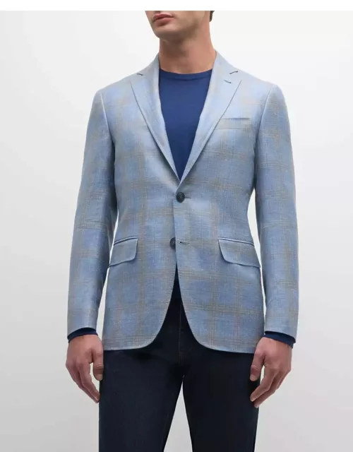 Men's Plaid Cashmere-Blend Sport Coat