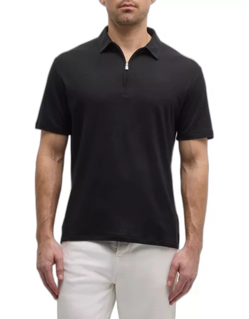 Men's Wool Quarter-Zip Polo Shirt