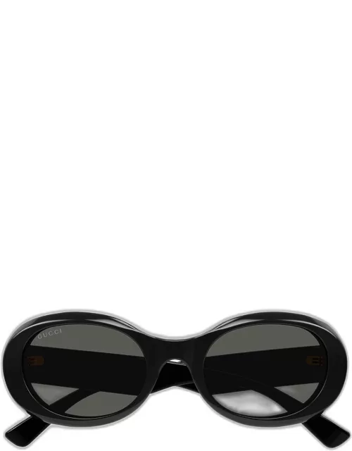 Logo Acetate Oval Sunglasse