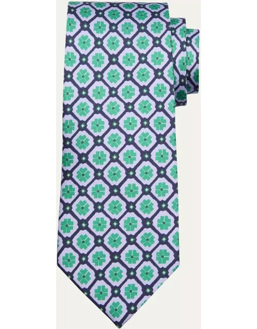 Men's Silk Geometric-Print Tie