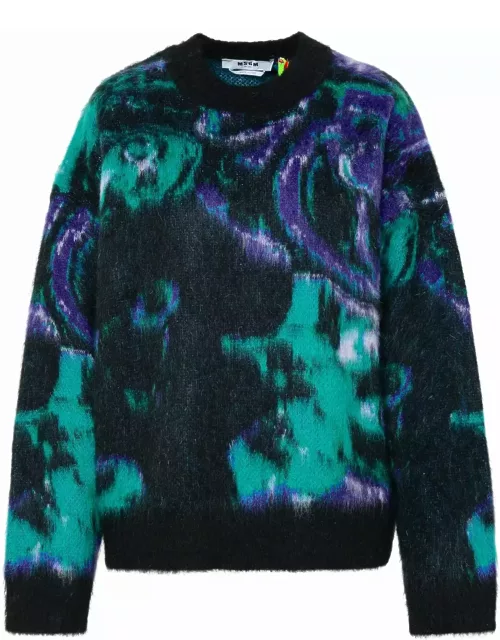 MSGM Black Brushed Mohair Blend Sweater