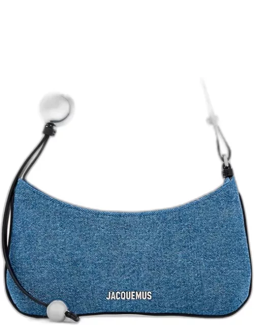 Jacquemus Le Bisou Perle Leather Shoulder Bag Blue TU