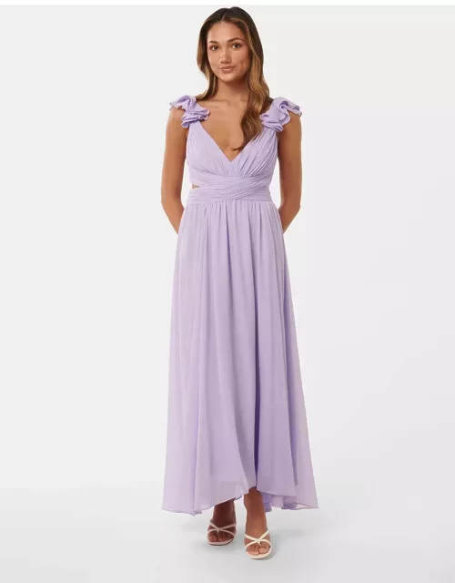 Forever New Women's Selena Petite Ruffle Maxi Dress in Blossoming Lilac