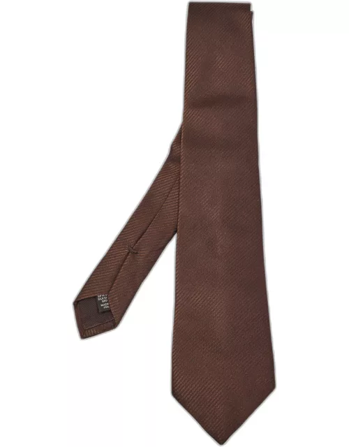 Ermenegildo Zegna Brown Striped Silk Tie