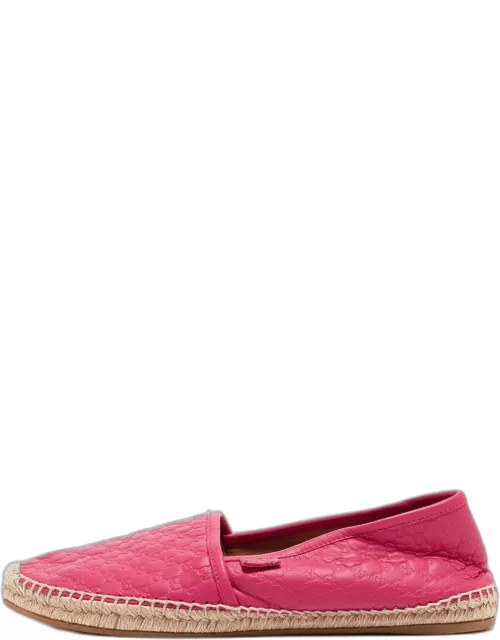 Gucci Pink Microguccissima Leather Espadrille Flat