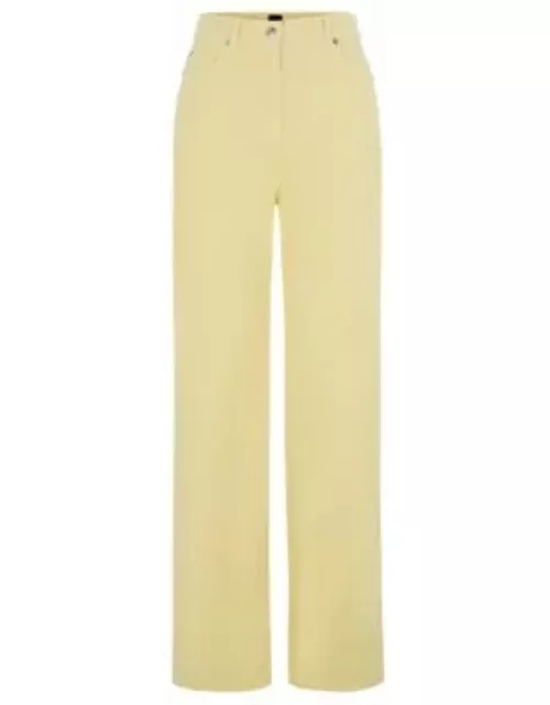 Regular-fit trousers in corduroy- Patterned Women's Formal Pant