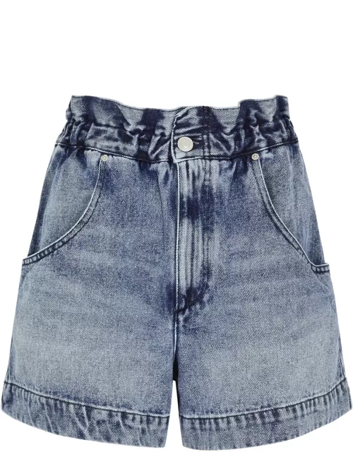 Isabel Marant Titea Paperbag Denim Shorts - Light Blue - 38 (UK10 / S)